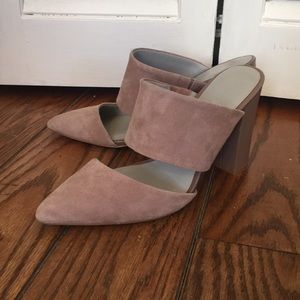REISS chunky heel mules